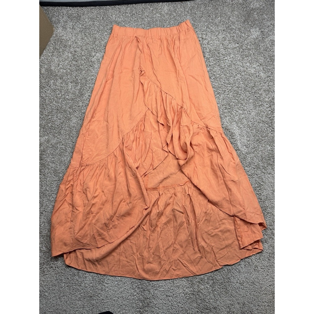 Halara Maxi Skirt Women's Small‎ High Waist Tiered Ruffle Hem Flowy Boho Resort